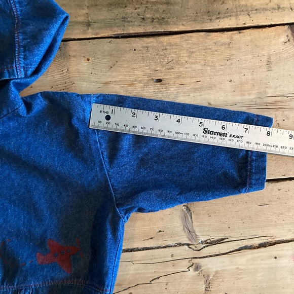 Very cute vintage light jeans jacket with red button, size 12 month - Picture 7 of 8